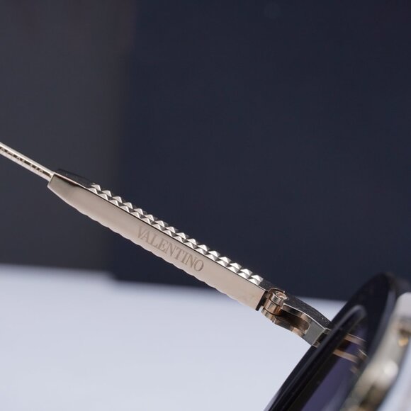 Valentino V-LSTORY VLS-129A Aviator Sunglasses - Shiny Black/Grey - Picture 6 of 9